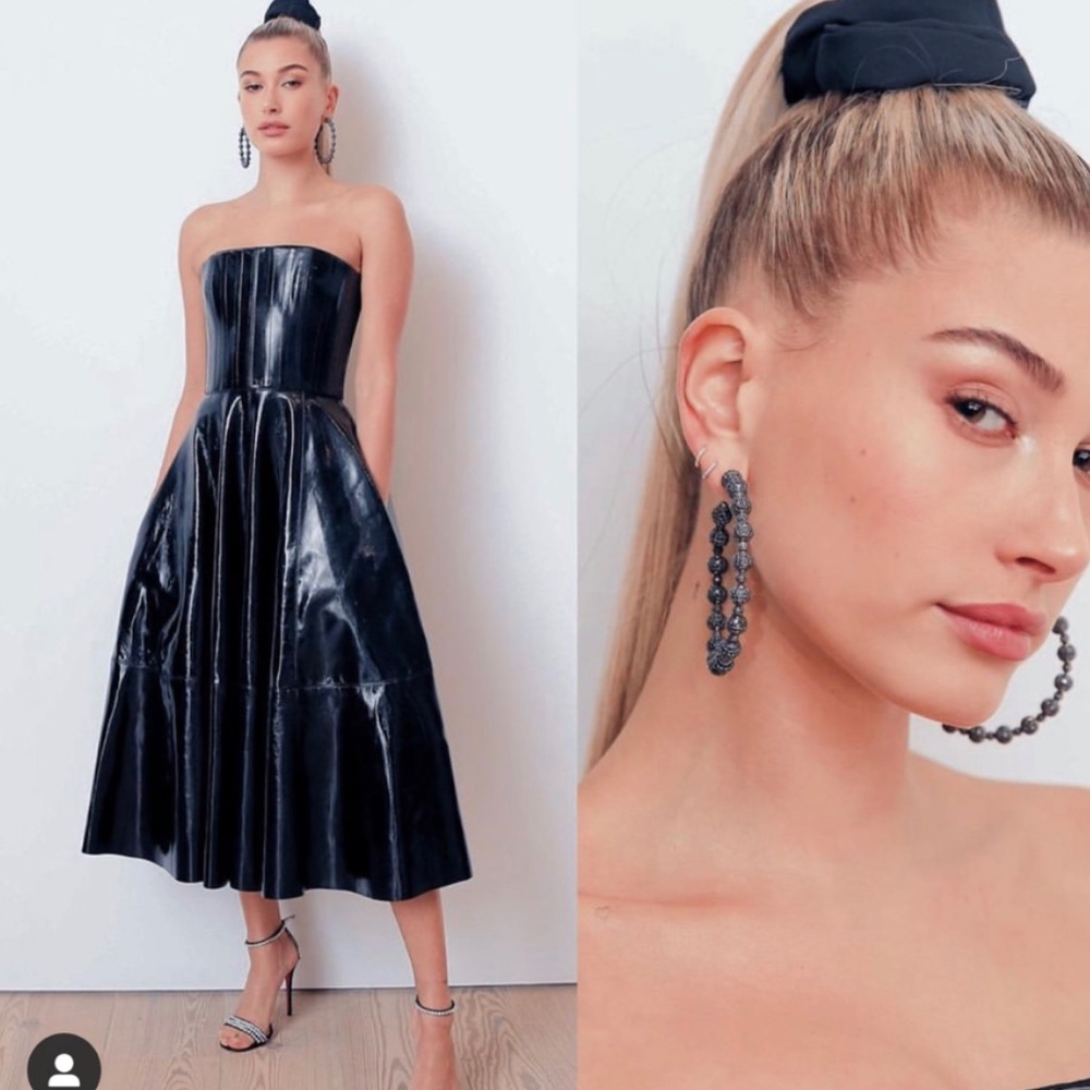 Alex Perry black latex dress. New!